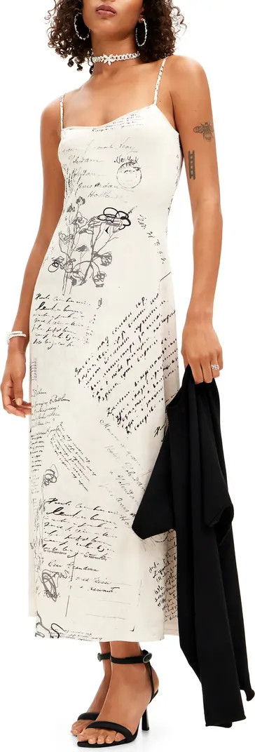 Desigual Letters Print Slipdress & Crop Sweater | Nordstrom | Nordstrom