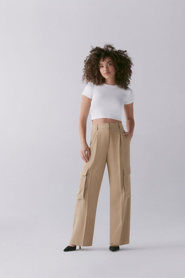Gemma Wide Leg Cargo Pants | Dynamite Clothing