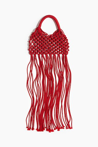 H & M - Fringed Net Handbag - Red | H&M (US + CA)