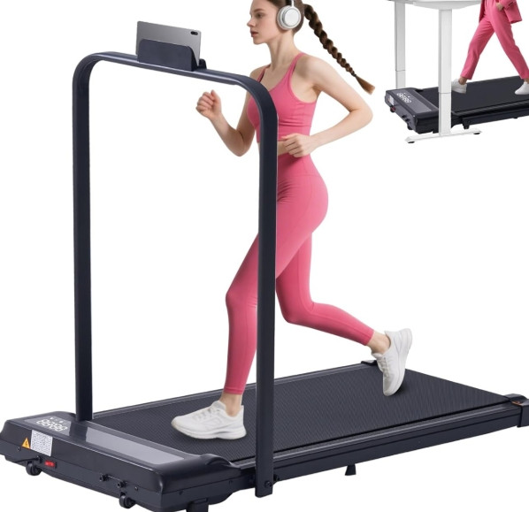 Treadmill with Handles for Home Small, 3.0HP Electric Compact Walking Pad Treadmills with Handle Bar, 0.6-6.2MPH Portable Under Desk Treadmill Home for Small Space, 320LBS 

 #LTKGiftGuide #LTKHoliday #LTKActive