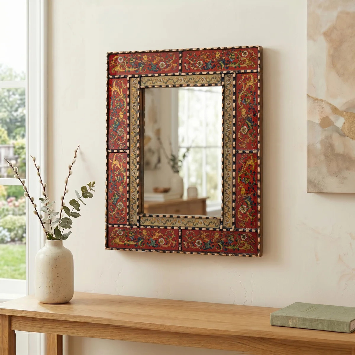 Erzsi Solid Wood Rectangle Mirror | Wayfair North America