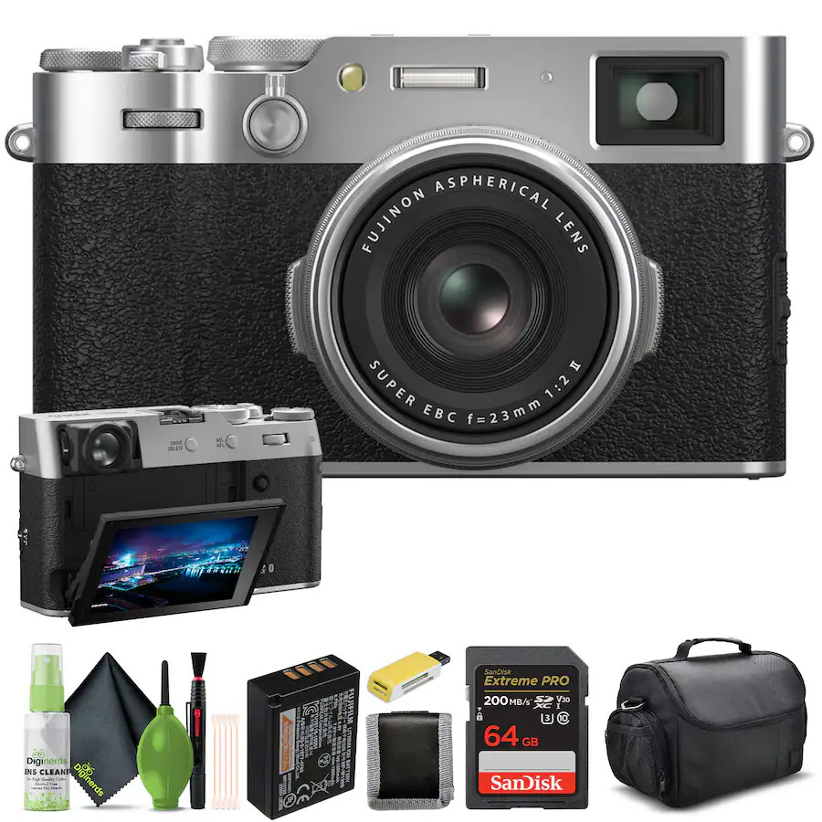 Bundle - Fujifilm - X100VI Digital Camera (Silver) (16821822) + 64GB Card + Starter - Silver Star... | Best Buy U.S.
