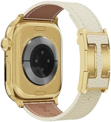 Dressy Leather Band Compatible with Apple Watch for Women 38/40/41/42/44/45/46/49mm,Top Grain Gen... | Amazon (US)