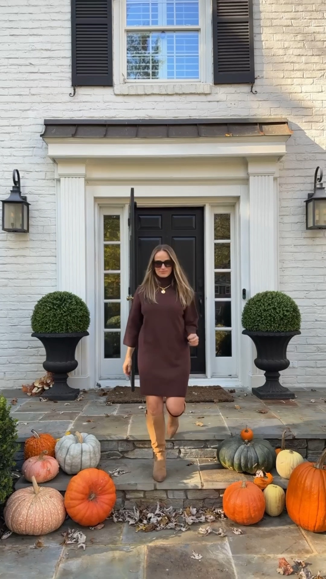 Thanksgiving outfit
Brown turtleneck sweater vest
Suede boots 
Cat eye sunglasses

#LTKStyleTip #LTKSeasonal #LTKHoliday