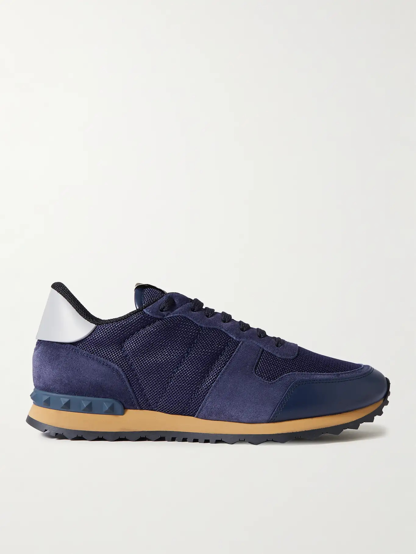 Valentino Garavani Rockrunner Suede, Leather and Mesh Sneakers | Mr Porter (US & CA)
