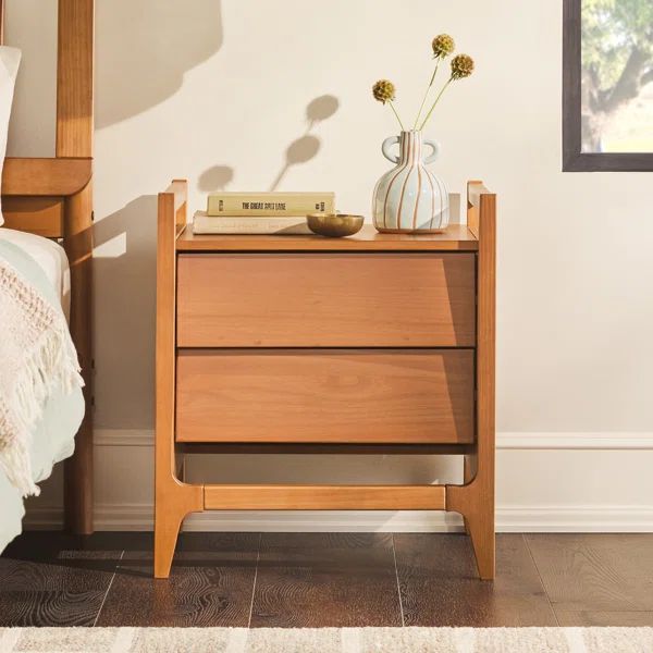 Aundrea 2-Drawer Solid Wood Nightstand | Wayfair North America