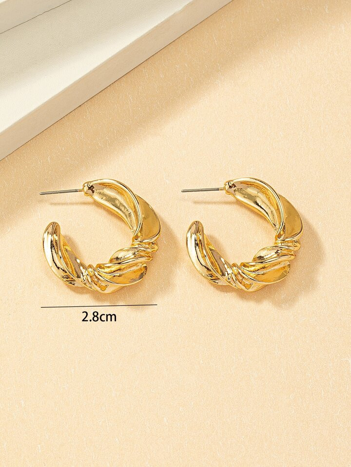 1 Pair Minimalist Metal Geometric Earrings, Suitable For Women's Daily Wear | SHEIN
