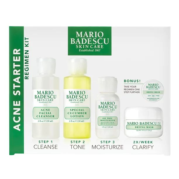 Mario Badescu Skin Care Acne Starter Regimen Kit, 5 Piece - Walmart.com | Walmart (US)