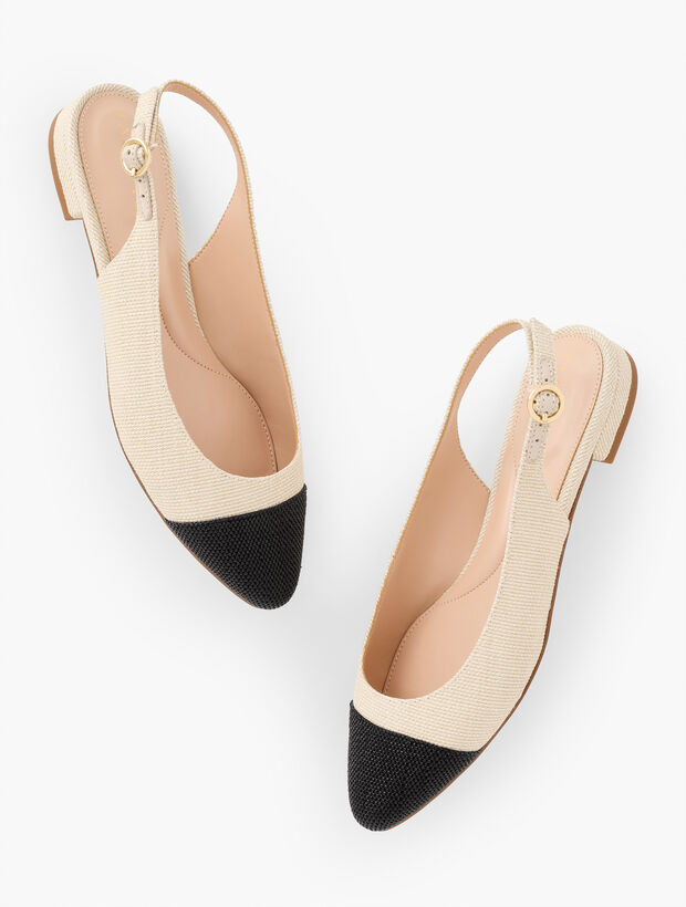 Edison Woven Straw Slingback Flats | Talbots