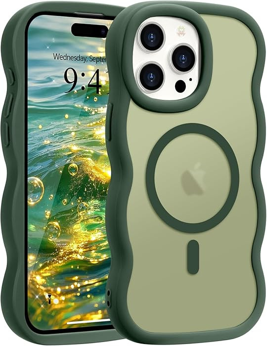 Pepmune for iPhone 15 Pro Max Case, Curly Wavy Frame Hard Translucent Matte Clear Back Cover for ... | Amazon (US)