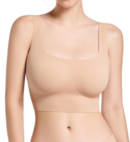 SHAPERX Women's High Stretch Wireless Bra with Scoop Longline Design and Removable Pads | Amazon (US)