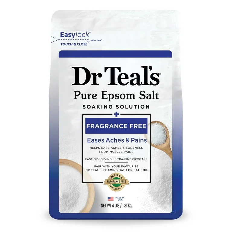 Dr Teal's Pure Epsom Salt Soak, Fragrance Free, 4 lbs - Walmart.com | Walmart (US)