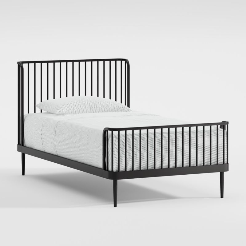 Wembley Kids Twin Black Metal Bed Frame + Reviews | Crate & Kids | Crate & Barrel