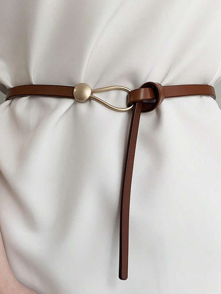 1 Peça Cinto Fino Com Nó Para Mulheres Marrom, Adequado Para Vestidos, Ternos E Suéteres, Cint... | SHEIN