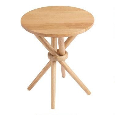 Milo Round Wood Twisted Leg Accent Table | World Market