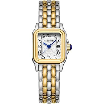 Gold Watches for Women with Small Vintage Bracelet, Rectangular Case Roman Dial | Amazon (US)