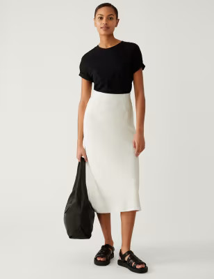Satin Crepe Midaxi Circle Skirt | Marks & Spencer (UK)