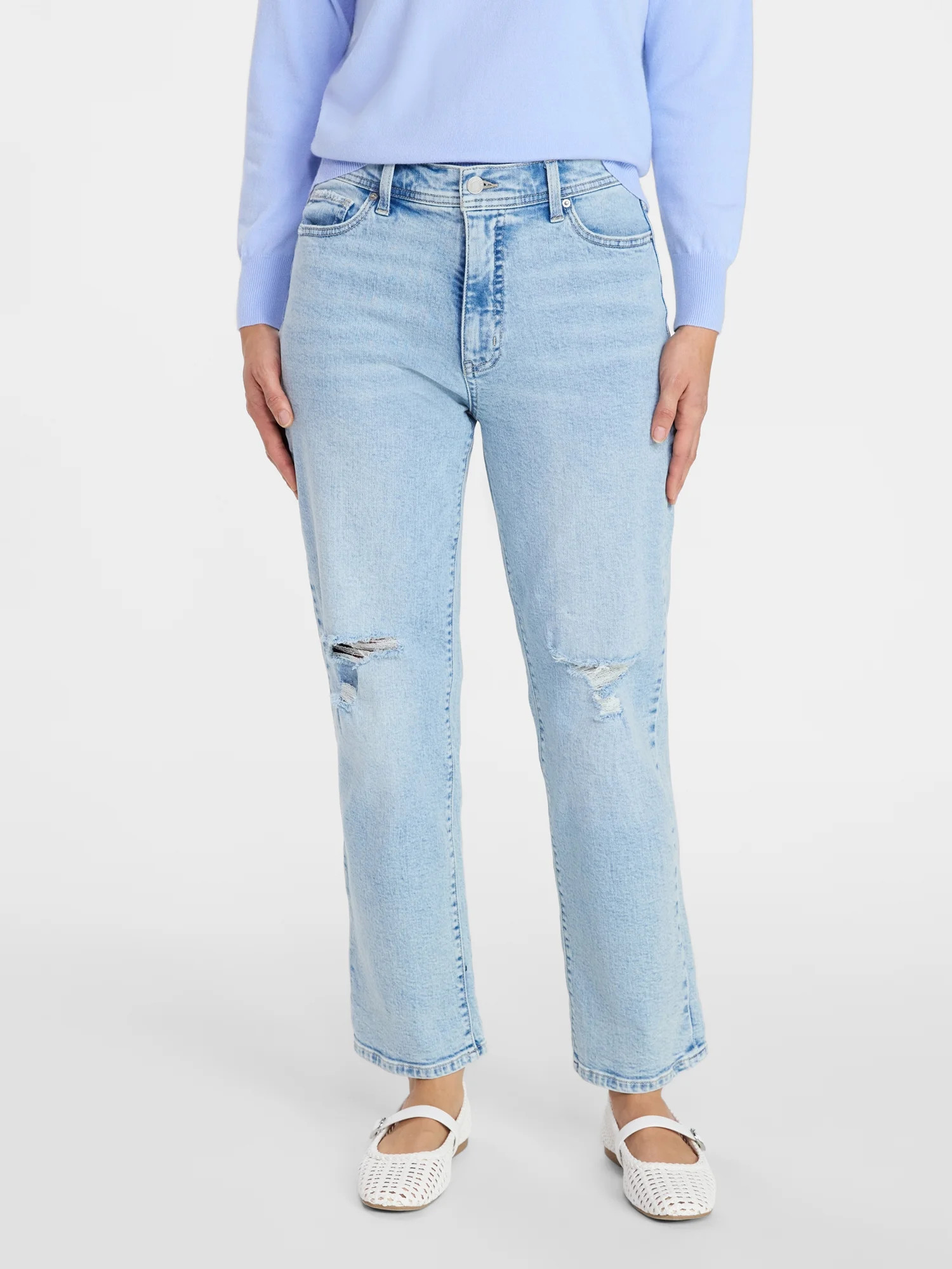Time and Tru Women's Relaxed Boyfriend Jeans, 26" Inseam, Sizes 0-22 | Walmart (US)