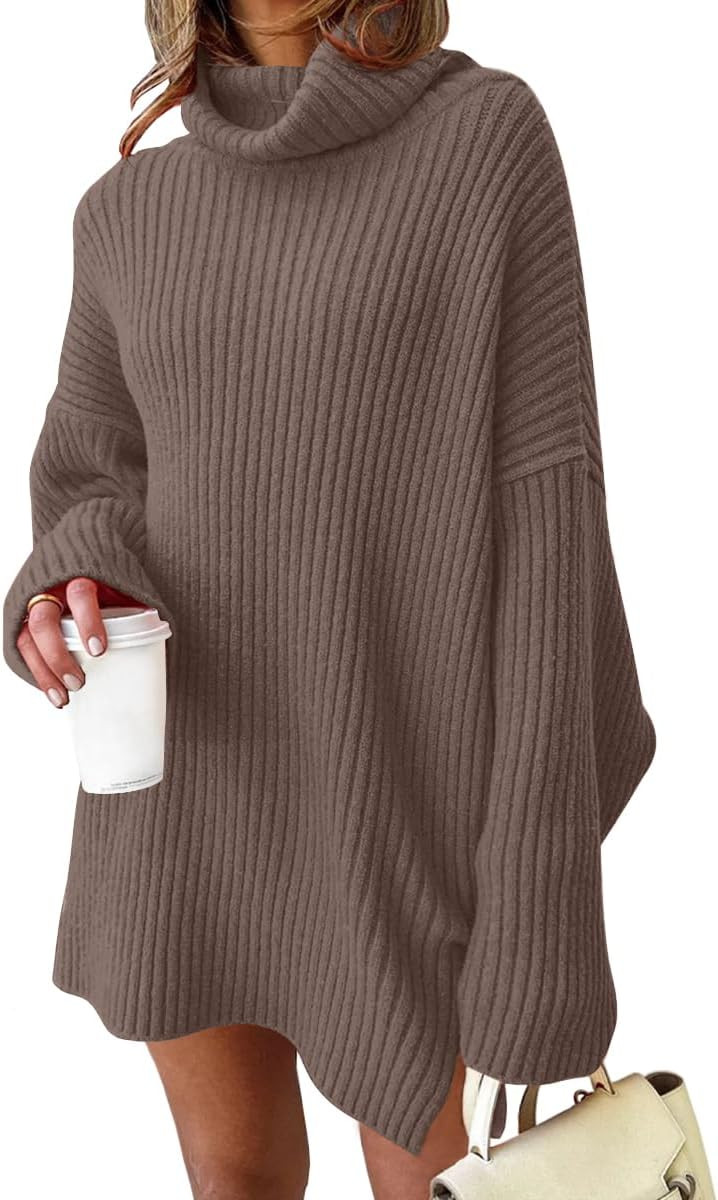 LILLUSORY Women's Oversized Sweater Dress Plus Size Knit Winter Turtleneck | Amazon (US)