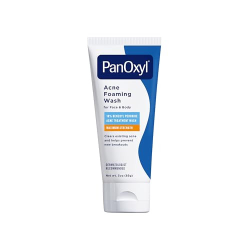 PanOxyl Acne Foaming Wash for face & body Benzoyl Peroxide 10% Maximum Strength antibacterial, 3 ... | Amazon (US)