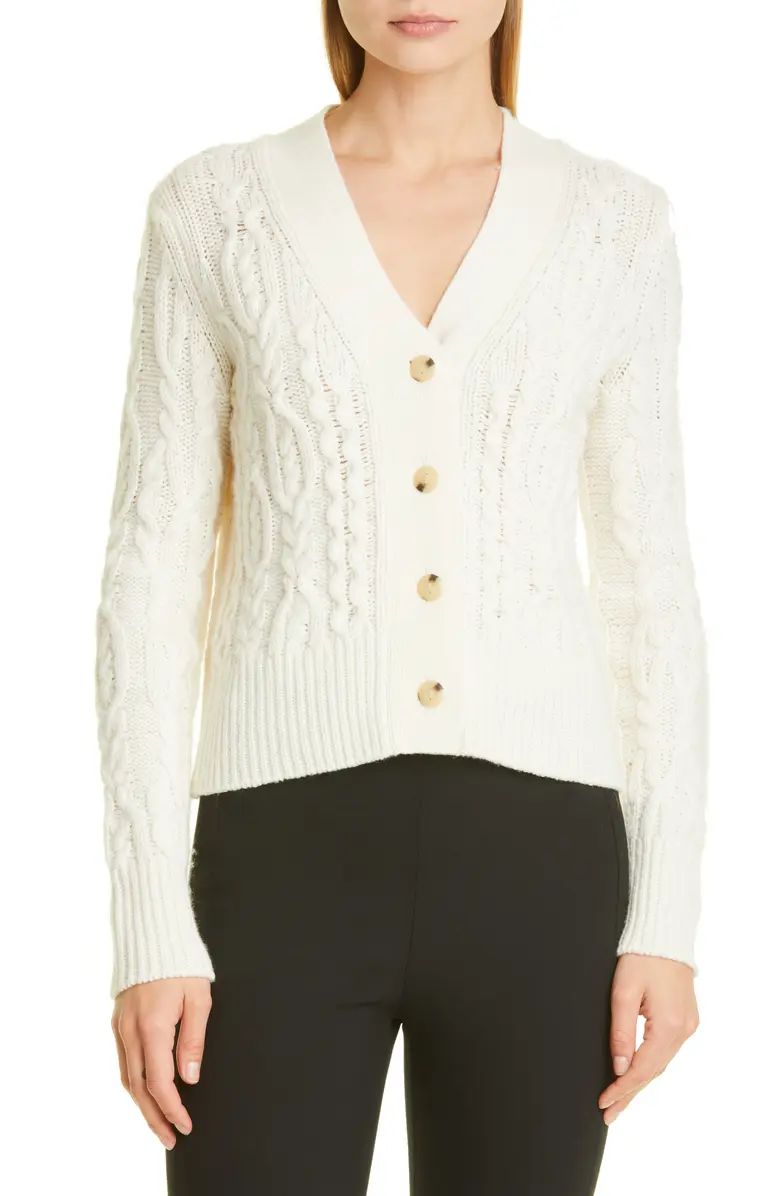 Vince Triple Braid Cable Wool & Cashmere Cardigan | Nordstrom | Nordstrom