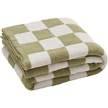 Throw Blankets Checkerboard Gingham Warm Cozy Microfiber Reversible for Home Decor Bed Couch-Mach... | Amazon (US)