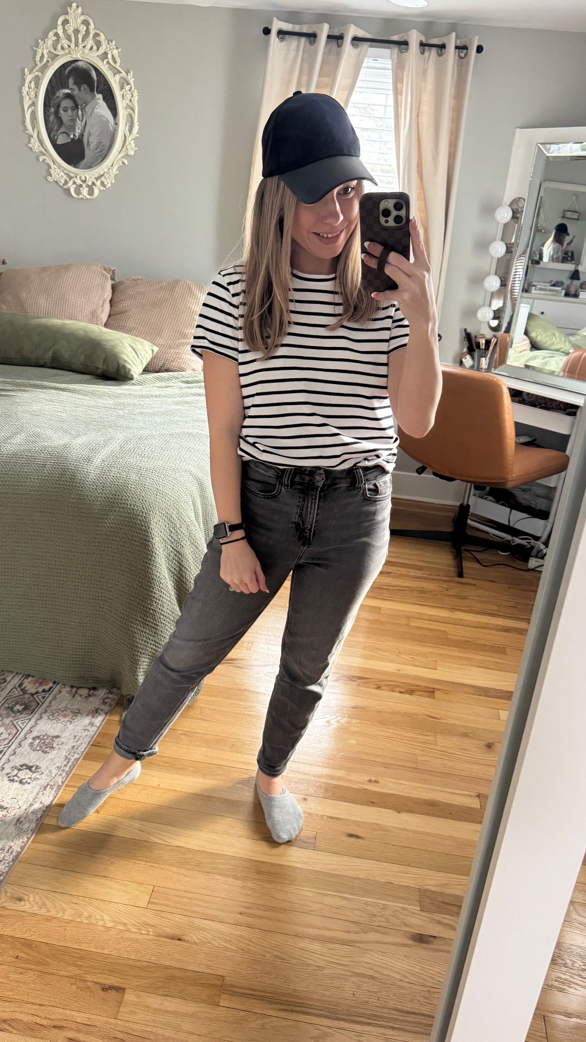 Saturdays call for cute comfy outfits and a hat to hide our 3rd day hair 😂 
Jeans - 2short 
Top-XS
#ootd #momstyle #momfashion #fashionbasics 

#LTKFindsUnder50 #LTKPetite