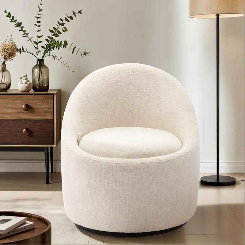 Lawandra Modern Upholstered Swivel Barrel Chair | Wayfair North America