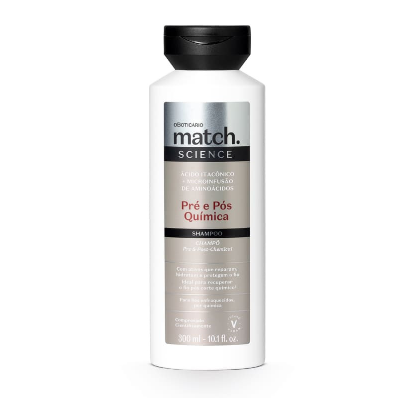 Shampoo Match Science Pré e Pós-Química  300ml | oBoticario (BR)