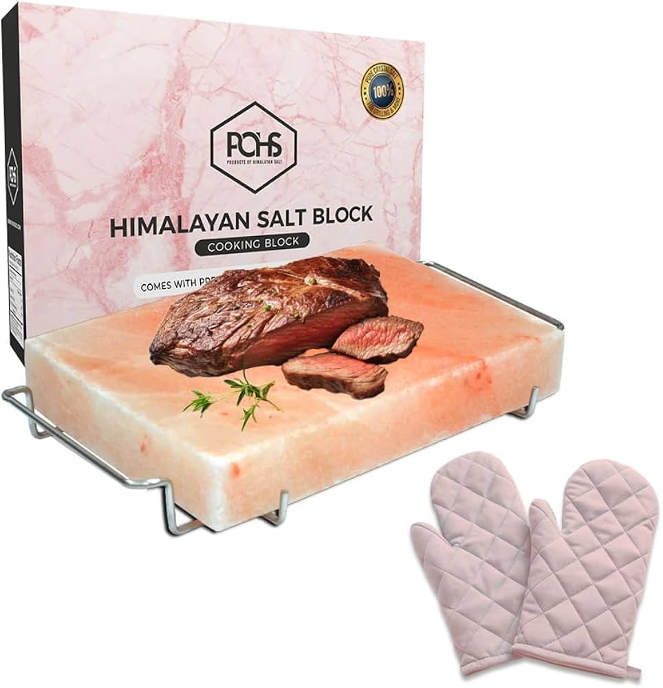 POHS Himalayan Pink Rock Salt Block For Grilling, Searing, Cooking, BBQ, Hot and Cold Serving | H... | Amazon (US)