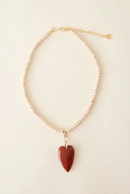 Beaded Agate Heart Pendant Necklace | Anthropologie (UK)