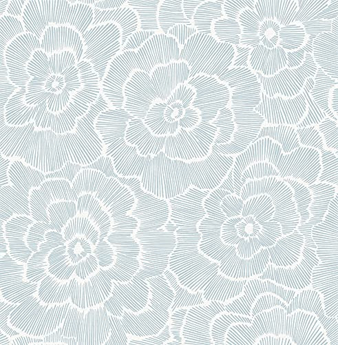 NuWallpaper NUS4048 Saraya Peel & Stick Wallpaper, Blue | Amazon (US)
