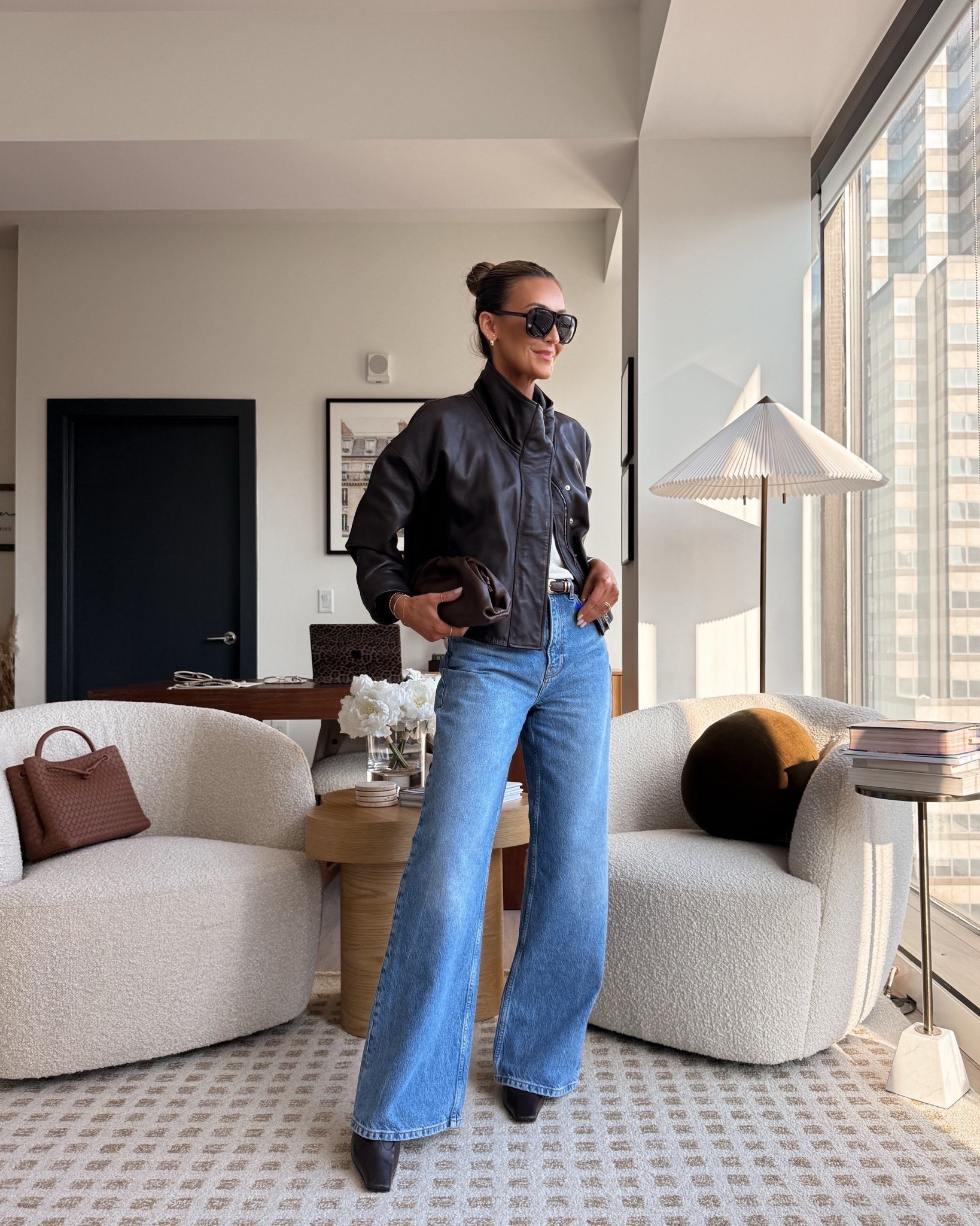 ICYMI: This fall outfit is making a big splash right now 😍 These jeans have THE BEST fit and make my legs look a million miles long — they’re also a great price point and have been a consistent bestseller. Another favorite? These leather ankle boots and this cool jacket, both which make for great wardrobe staples. Sizing: Size 26 in the jeans and a small in the jacket. 

#LTKShoeCrush #LTKSeasonal #LTKStyleTip