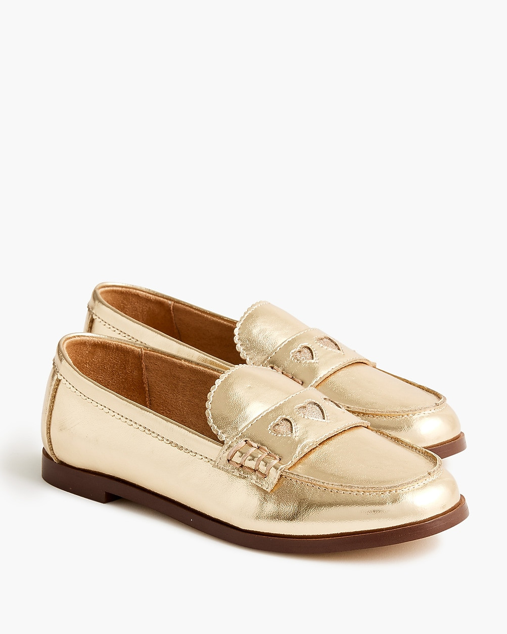 Girls' gold heart loafers | J.Crew Factory