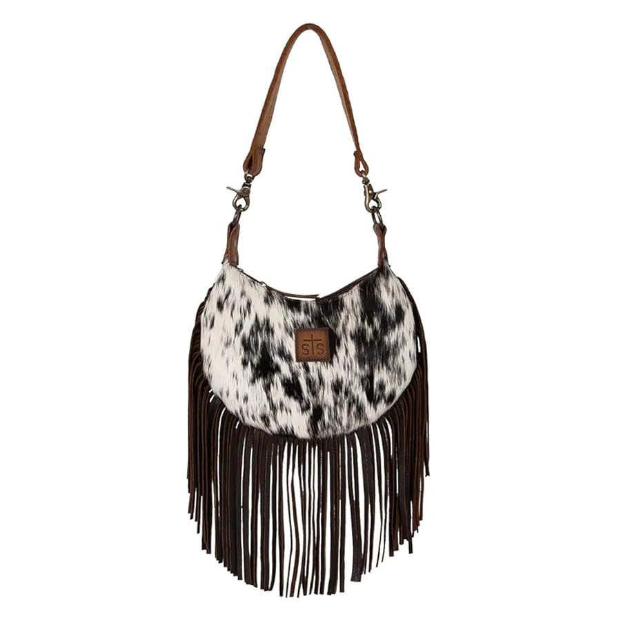 STS Ranchwear Womens Nellie Fringe Tornado/Cowhide Leather Handbag Bag | Amazon (US)