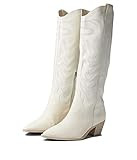 Dolce Vita Women's SOLEI Fashion Boot, White Embossed Leather, 9.5 | Amazon (US)