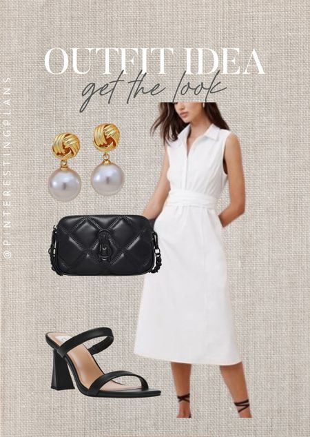 Outfit Idea get the look 🙌🏻🙌🏻

White summer dress, black purse, heeled sandals, 

#LTKShoeCrush #LTKStyleTip #LTKSeasonal