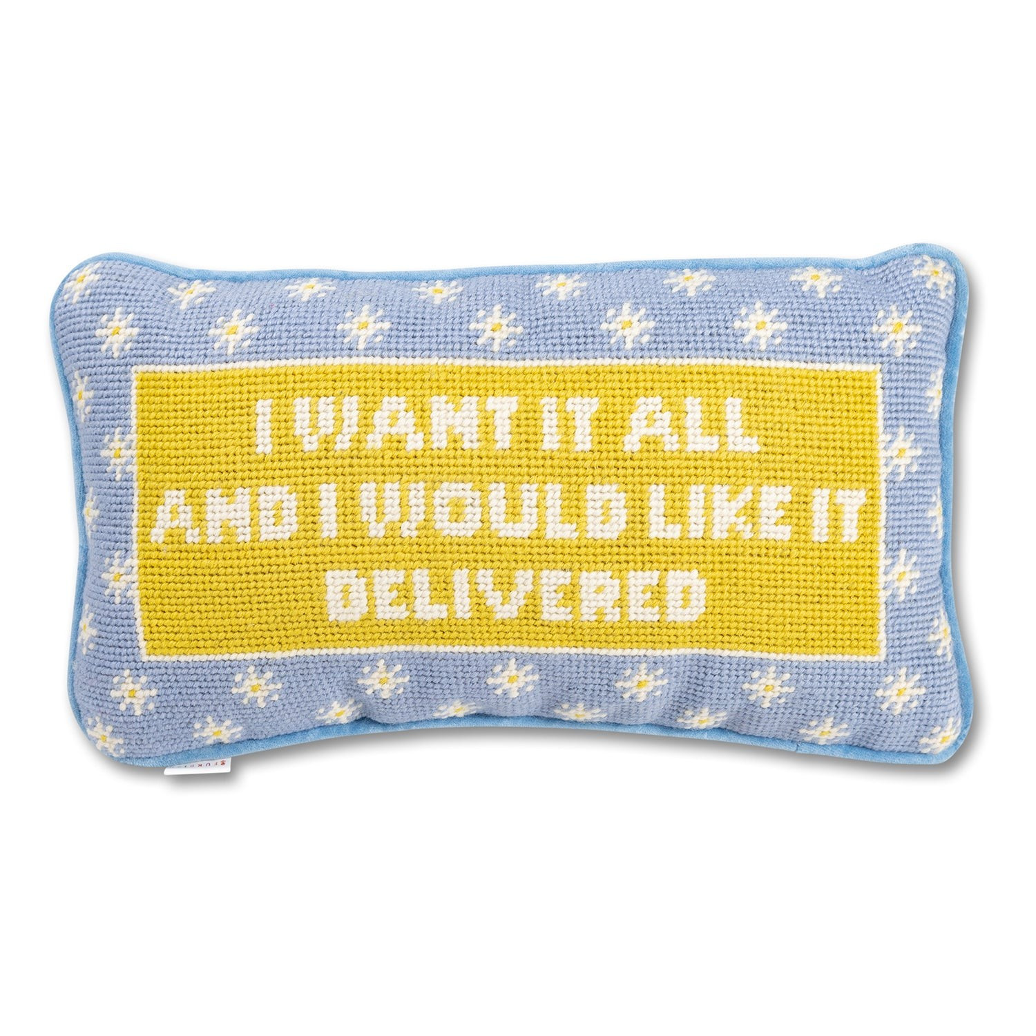 I Want It All Needlepoint Pillow | Furbish Studio