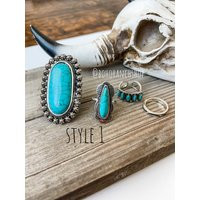 statement Ring Set Western Rings Adjustable Concho Thunderbird Boho Aztec | Gift Idea Anilo Accessor | Etsy (US)