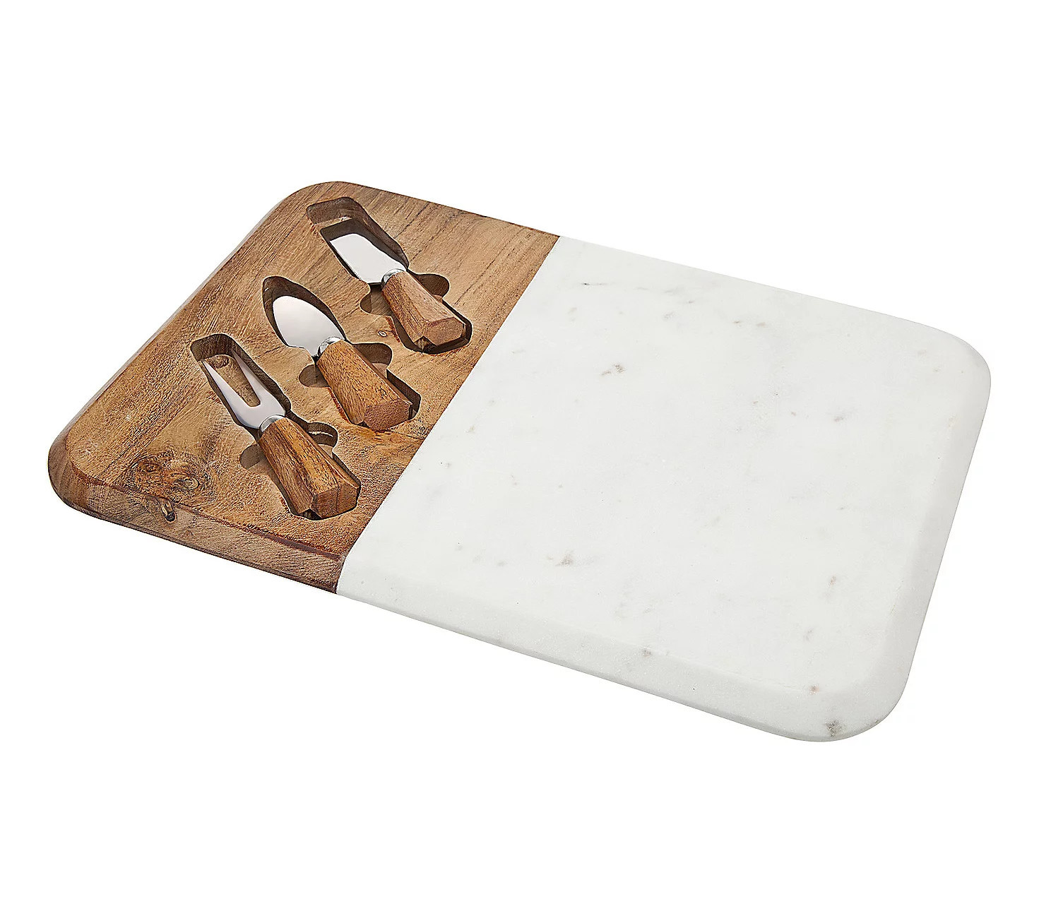Godinger Rosewood Marble & Wood Cheese Board wi th Cheese Knife | QVC