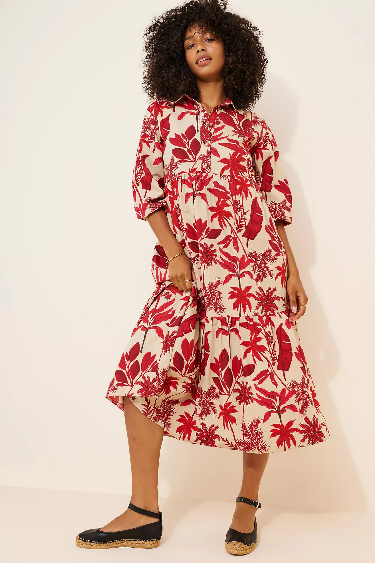 Maeve The Bettina Tiered Shirt Dress | Anthropologie (US)