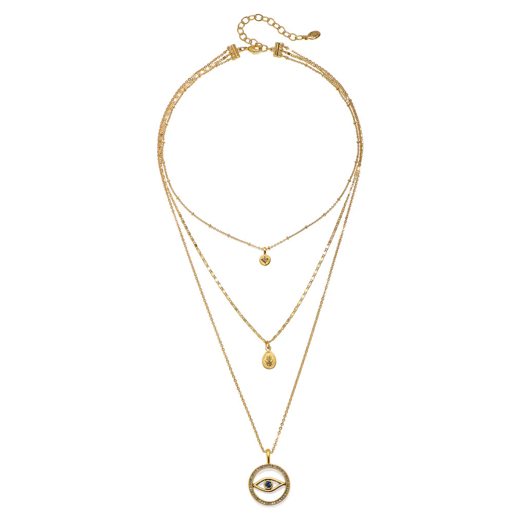 Cleopatra Evil Eye 3-Strand Talisman Necklace | Sequin
