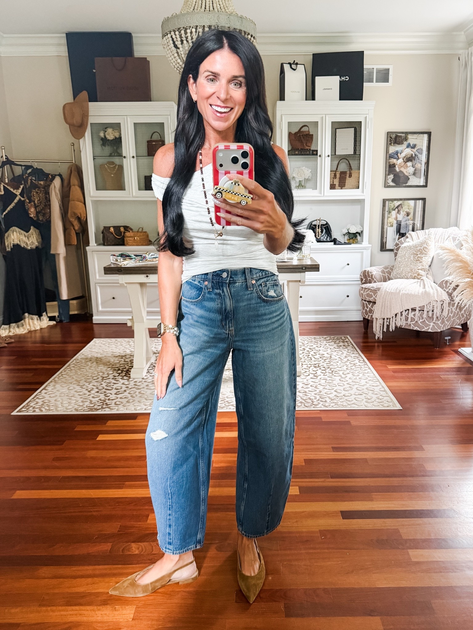 Such a cute off the shoulder top! Wearing a small and 2 denim 
@Target

#LTKootd #LTKSaleAlert #LTKSeasonal