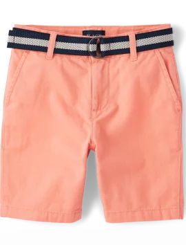 Boys Belted Chino Shorts - summer dawn | The Children's Place