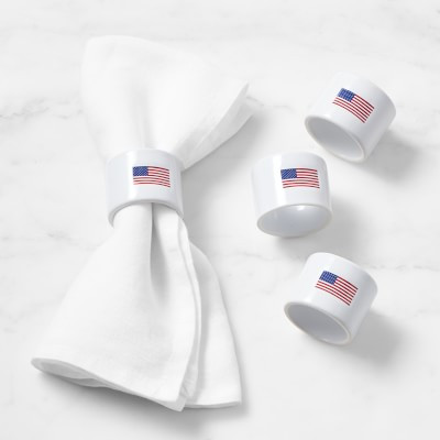 American Flag Napkin Rings, Set of 4 | Williams-Sonoma