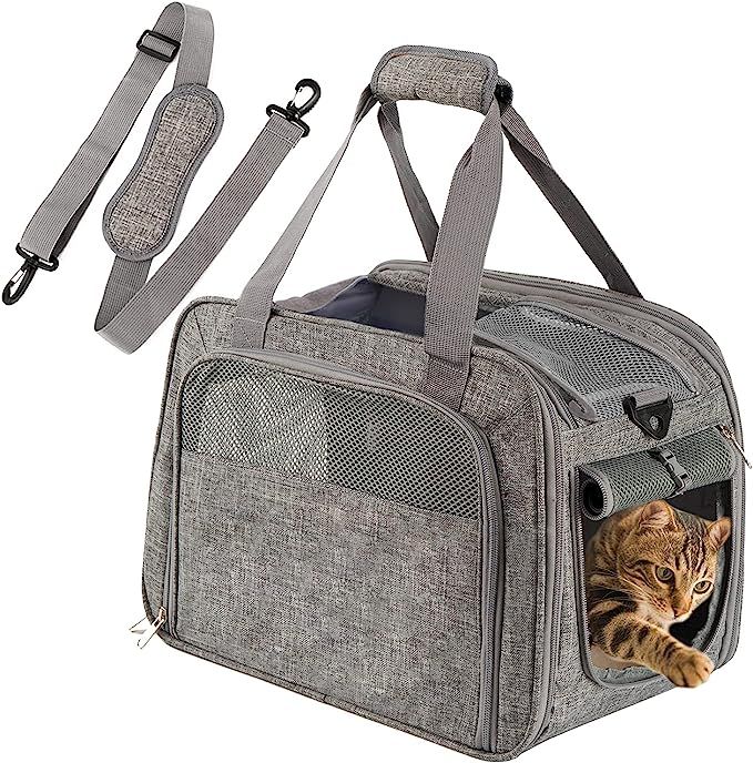 ELLONI Soft Sided Pet Carrier for Cat - Cat Carrier Airline Approved Underseat- TSA Aprroved Smal... | Amazon (US)