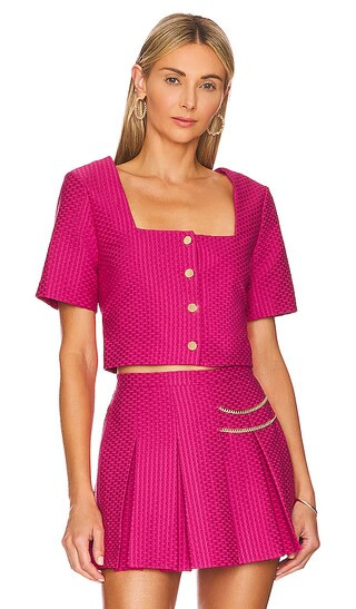 Lenora Top in Cranberry | Revolve Clothing (Global)