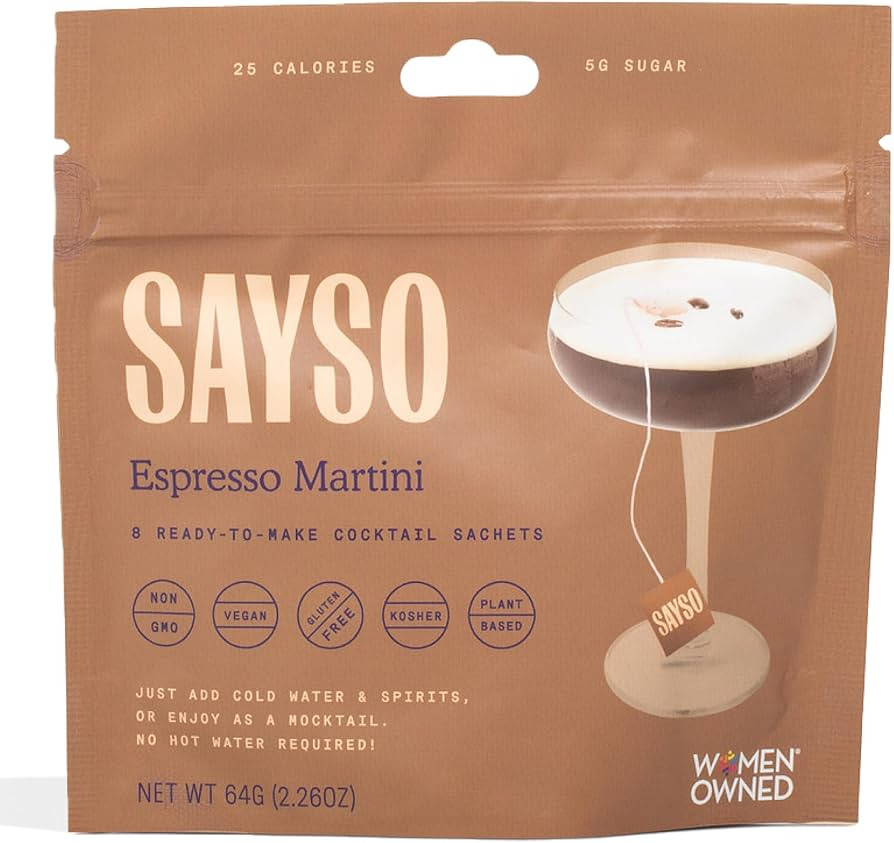 SAYSO: Espresso Martini Instant Cocktail Tea Bags | Infuses with Cold Water & Spirits for a Premi... | Amazon (US)