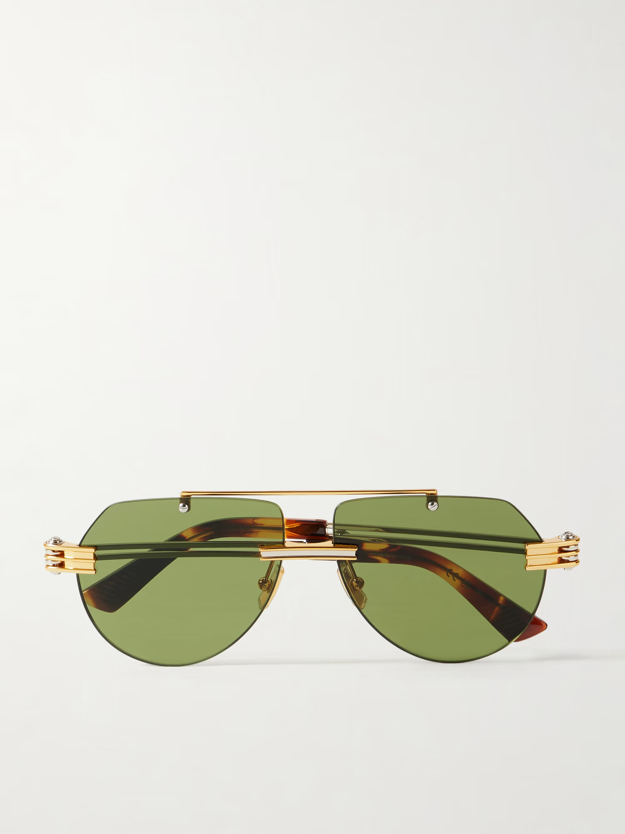 Bottega Veneta Eyewear's sunglasses are made from a combination of gold- and silver-tone metal co... | NET-A-PORTER (UK & EU)