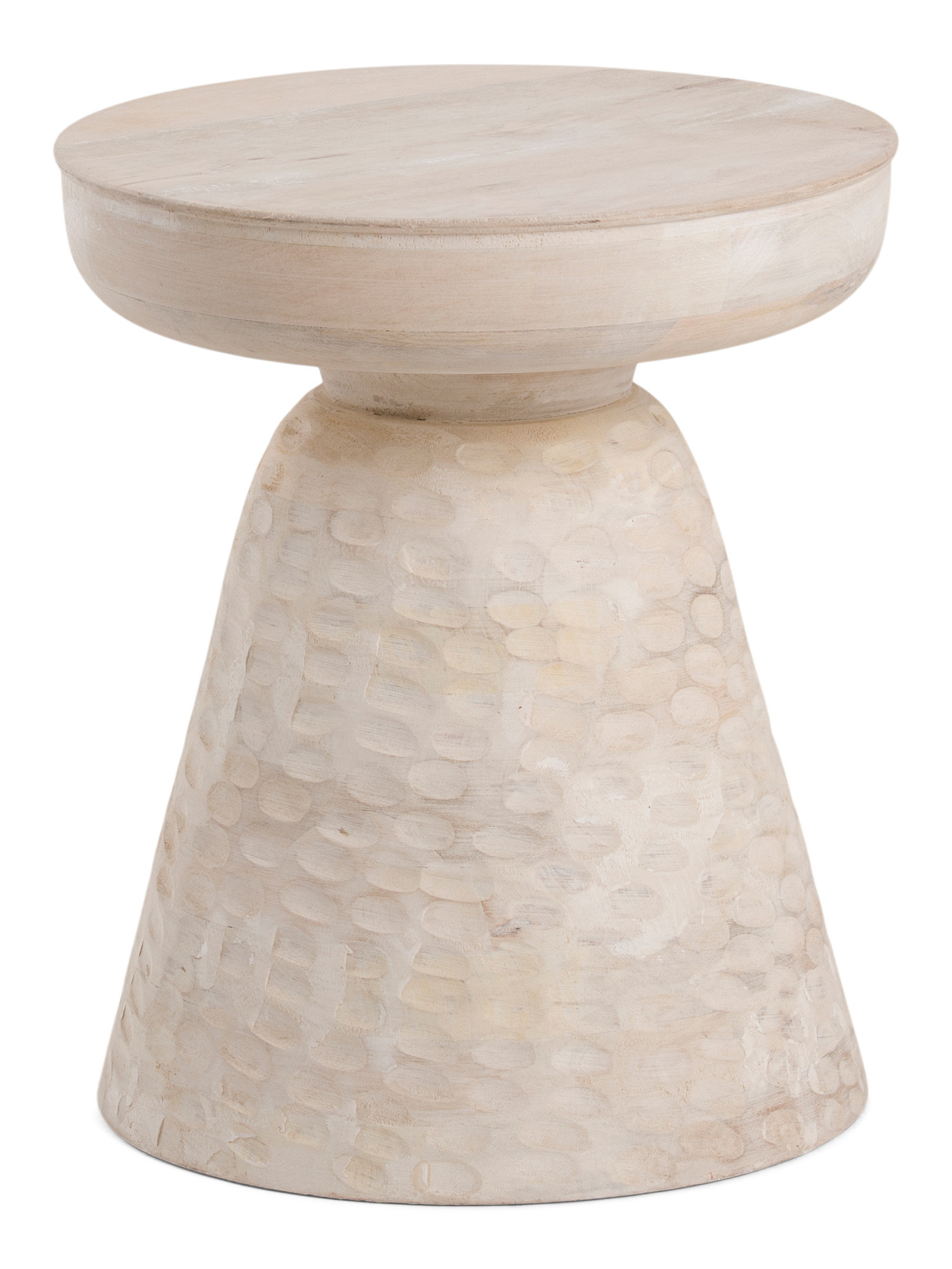 19in Wood Hammered Side Table | TJ Maxx